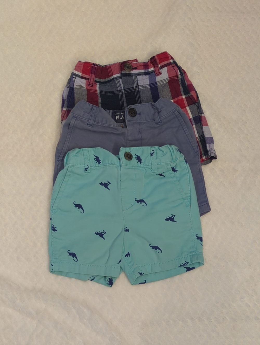 The Children's Place Plaid Red/Blue Shorts Trio